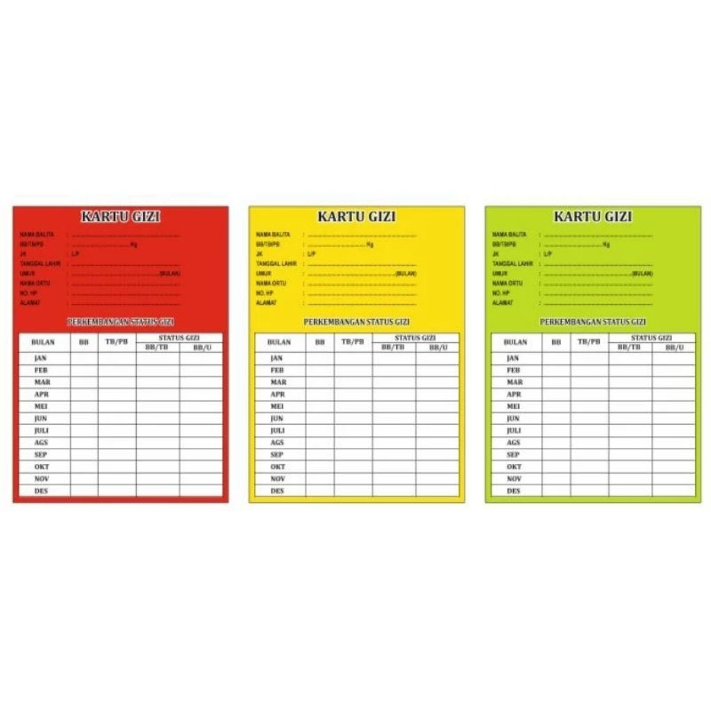 

Kartu Gizi Ready Stok