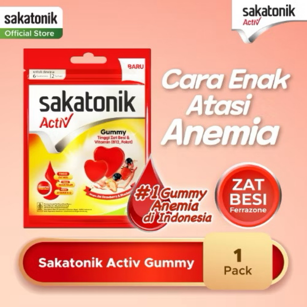 Sakatonik Activ Gummy - Multivitamin Zat Besi