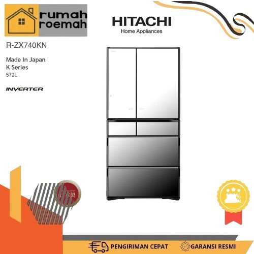 HITACHI RZX740KN-X MIRROR Kulkas MADE IN JAPAN  R-ZX740KN X