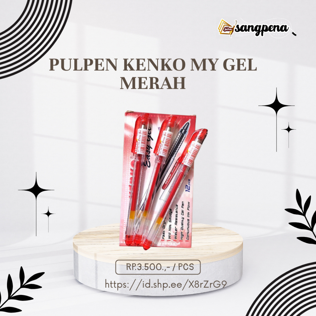 

pulpen gel kenko merah 0,5mm harga rp.3.500/pcs