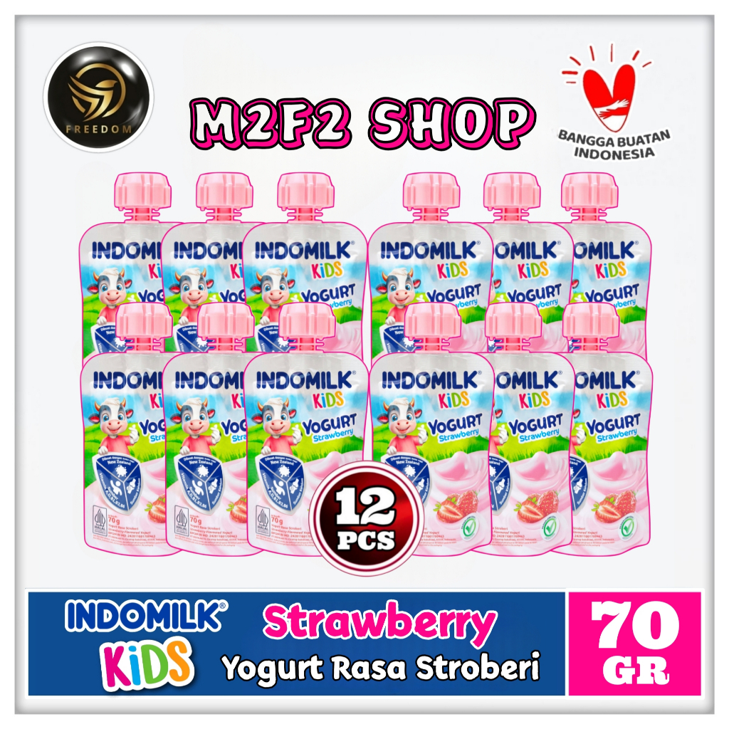 

Indomilk Kids Yogurt Strawberry | Stroberi - 70 gr (Kemasan 12 Pcs)