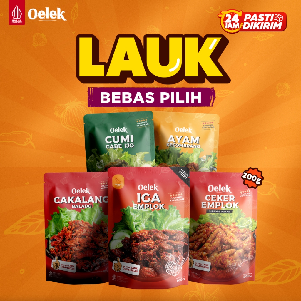

PAGAMART OELEK LAUK SIAP SAJI SATUAN IGA/AYAM KECOMBRANG/CUMI CABE IJO/CAKALANG BALADO/CUMI JELETOT