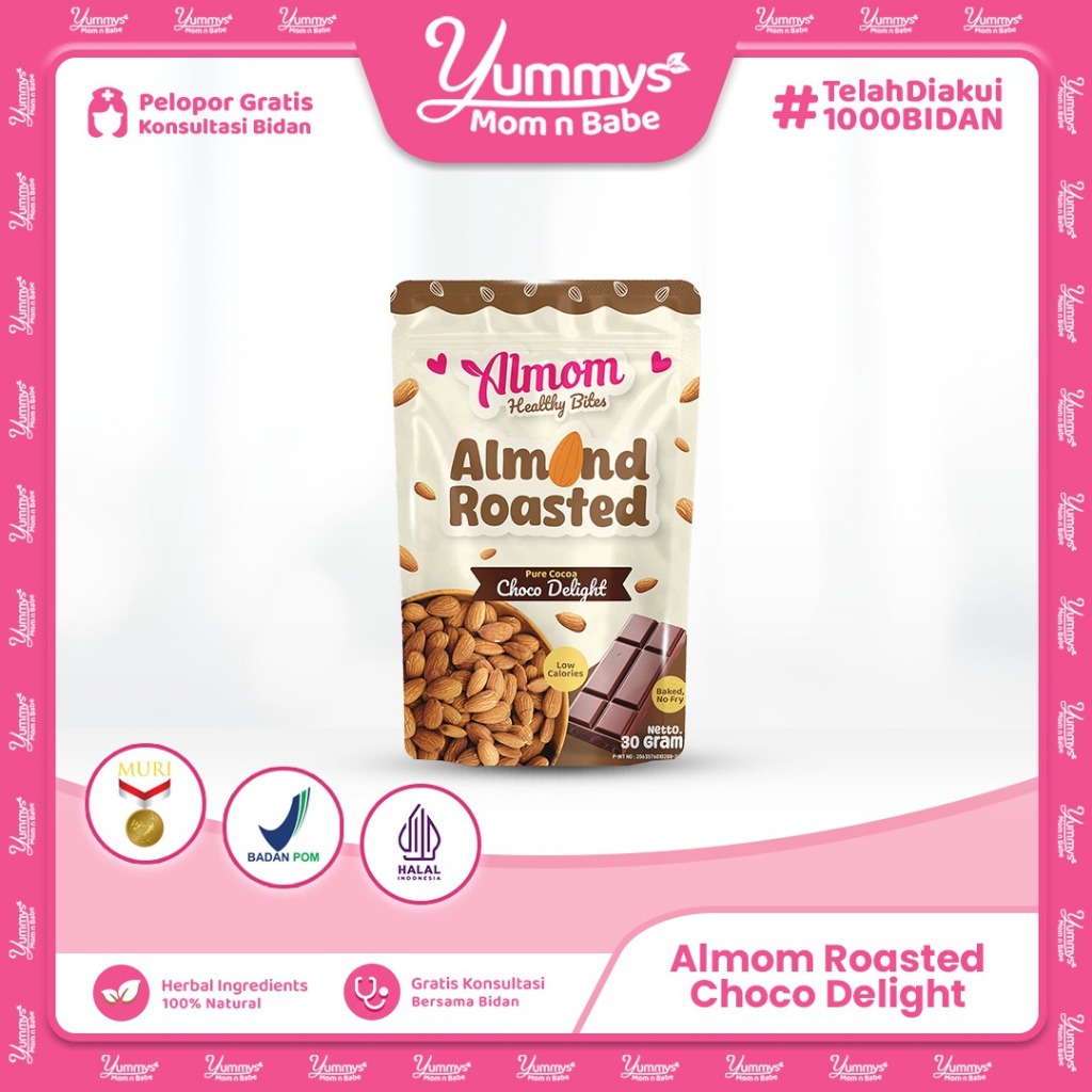 

Almom Roasted Choco Delight - Kacang Almond Panggang 30gr | Camilan Sehat Rendah Kalori - Non MSG