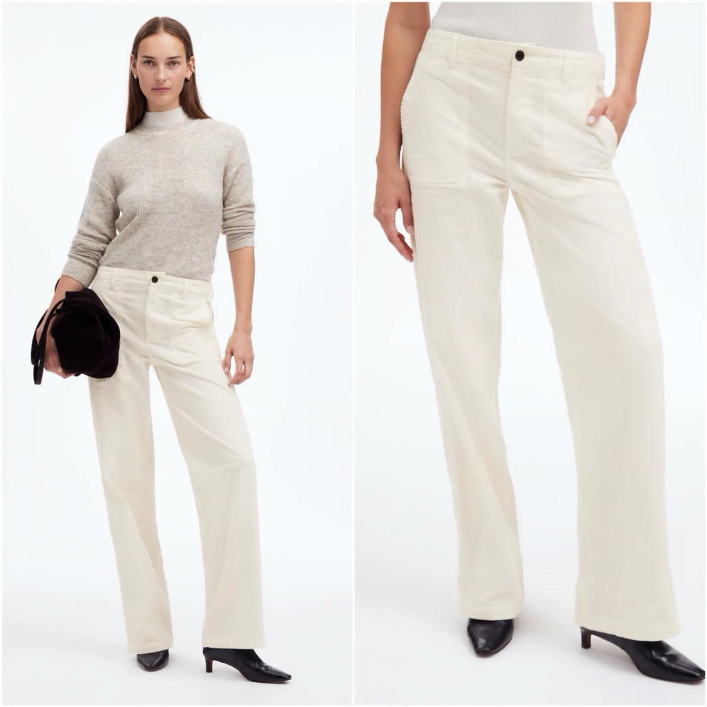[ JJ 03 ] WIDE LEG HIGH-RISE PANTS JJILL DENIM CREAM