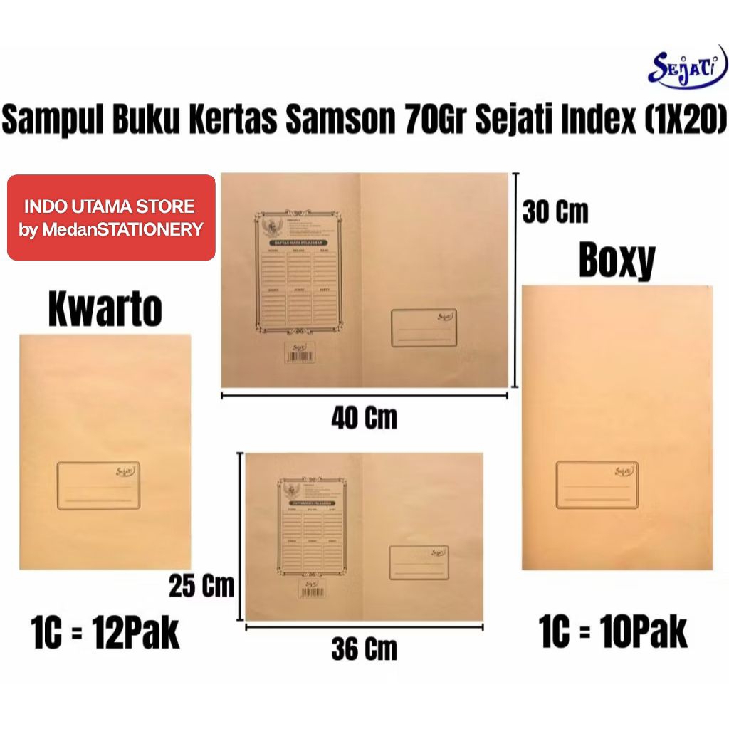 

[20 LEMBAR] SAMPUL COKLAT QUARTO | BOXI SEJATI