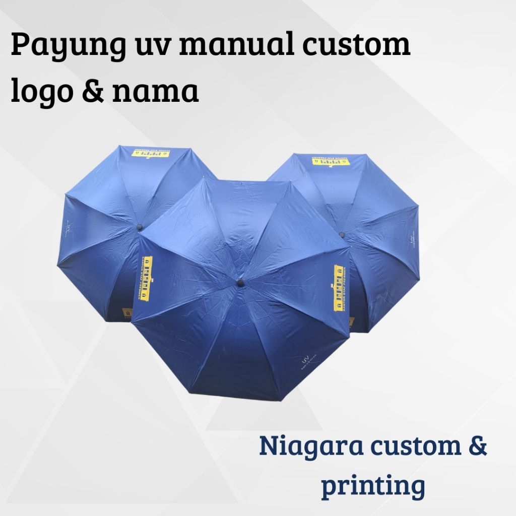 Payung uv manual custom logo & nama