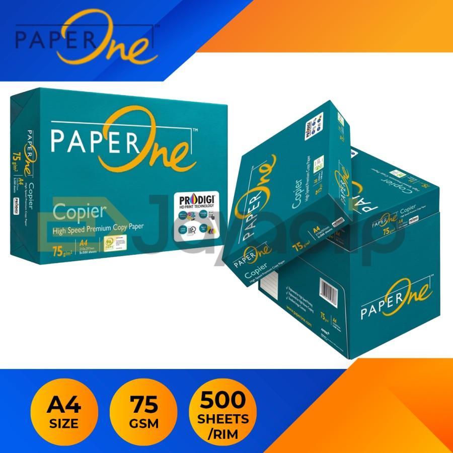 

Kertas HVS A4 75gr PAPER ONE / Paper One A4 75 Gr Rim (Ojek)