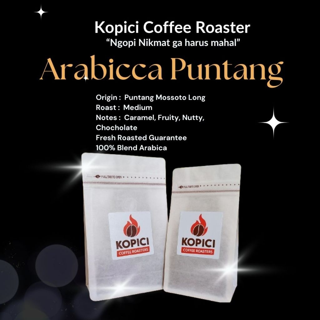 

KOPICI Kopi Arabica Puntang Single Origin. Medium Roast. Biji Kopi Pilihan