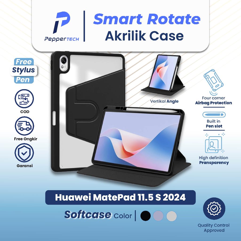 PEPPERTECH - Case for Huawei MatePad 11.5 S 2024 Air 11.5 Inch PaperMatte Edition 360 Rotating Table