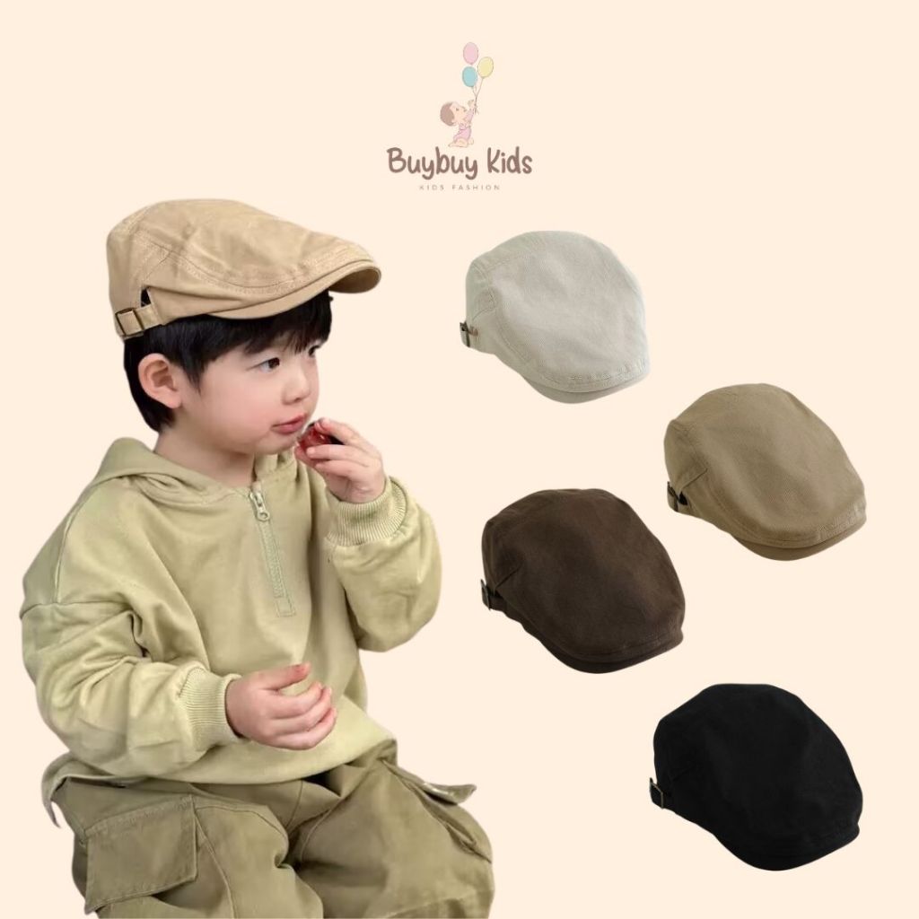 TOPI ANAK PREMIUM ALA OLD MONEY - KAI OLD MONEY HAT - Topi Baret Anak Topi Pelukis Topi Seniman Anak