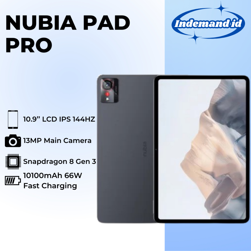 Nubia Pad Pro Android 15 10.9 "2.8K LCD 144HZ Snapdragon 8 Gen 3 10100mAh 66W