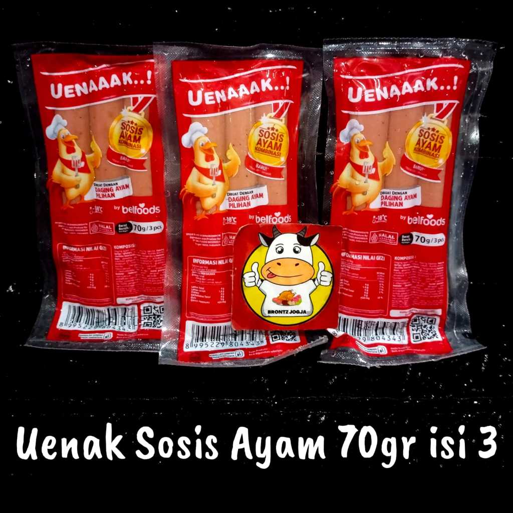 

BELFOODS SOSIS AYAM ISI 3 - FROZEN FOOD - BRONTZ JOGJA