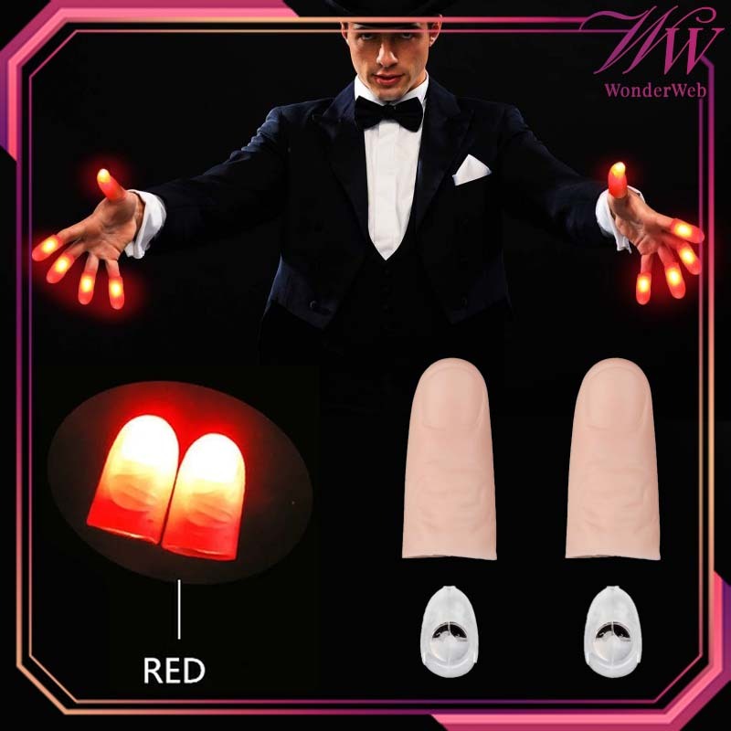 1 Pasang Sulap Jempol Led Menyala Jempol Palsu Sulap Lampu Jempol Alat Sulap Jari Untuk Sulap Panggu