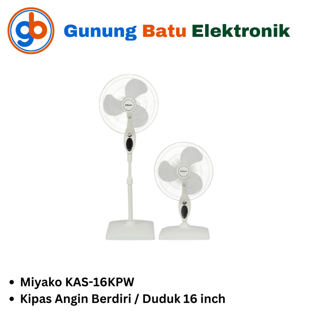 Kipas Angin Miyako Berdiri / Duduk 16 Inch KAS-16 KPW