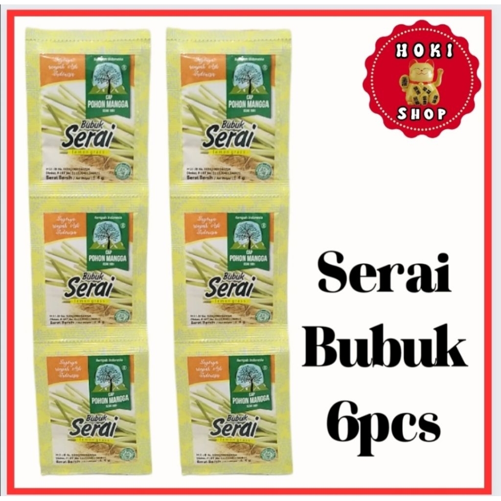

Serai Bubuk Sachet 6pcs 4g / Bubuk Serai Cap Pohon Mangga
