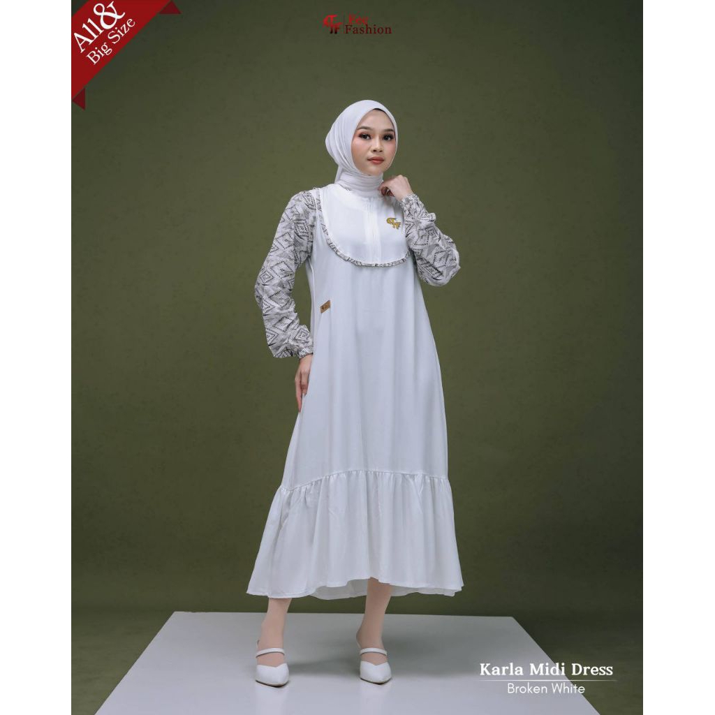KARLA MIDI DRESS BY FEE FASHION √ gamis cantik √ gamis rayon √ gamis premium