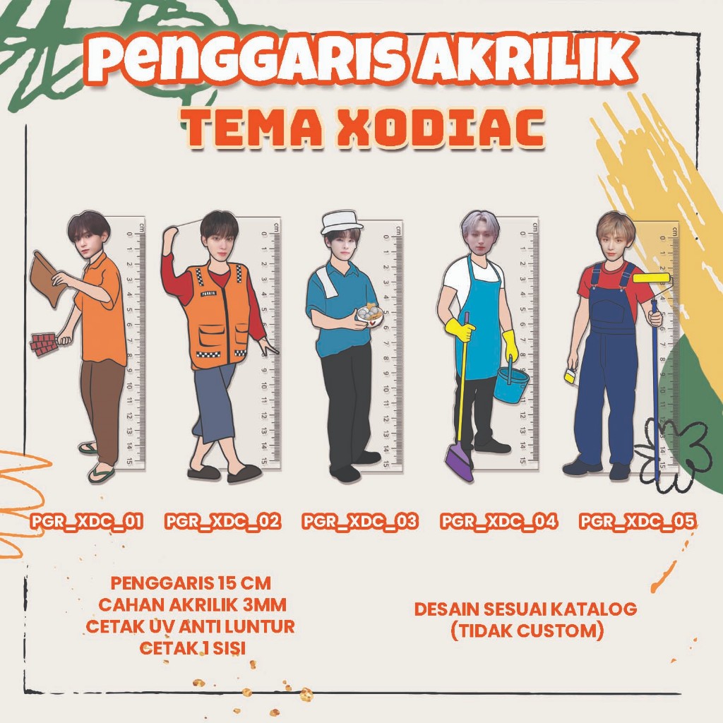 

PENGGARIS AKRILIK KPOP - Group XODIAC ALL MEMBER -kode PGR_XDC