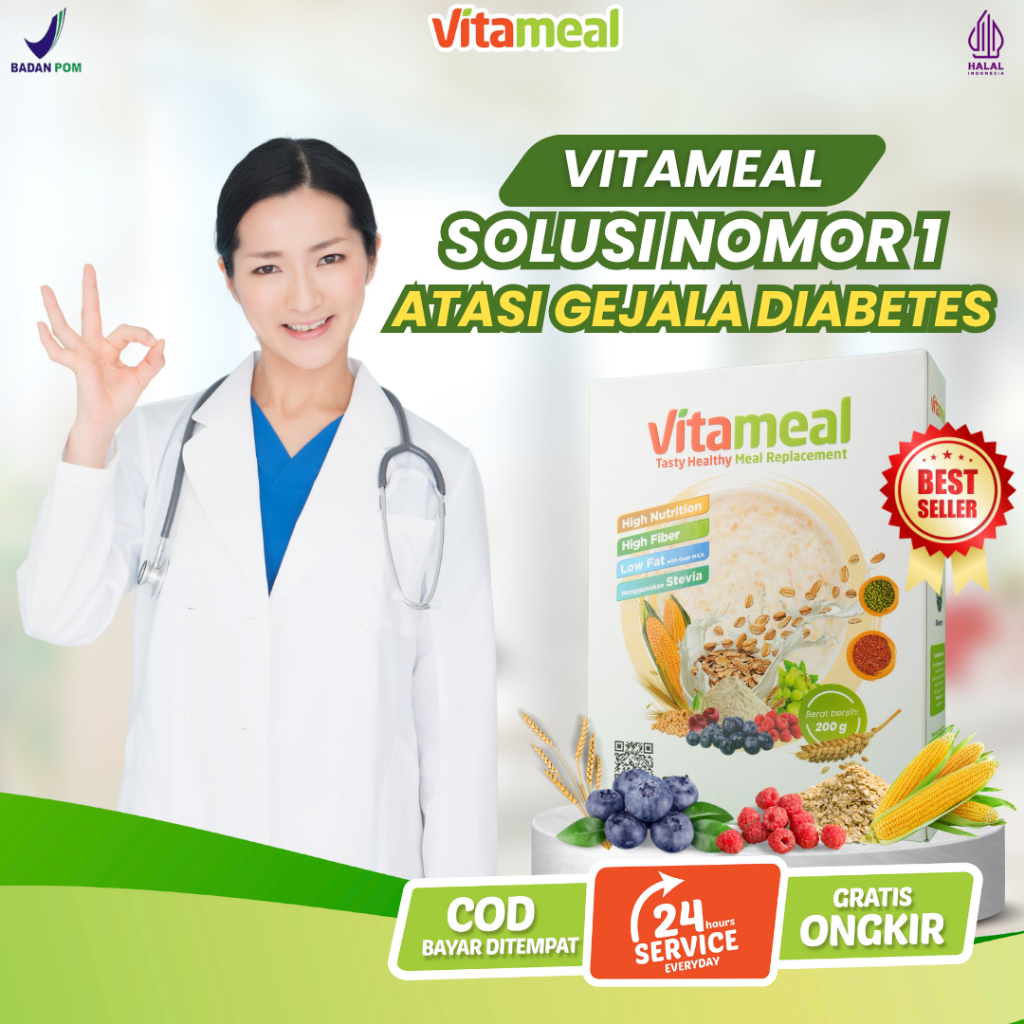 

Sereal Sehat Cegah Diabetes Multigrain Vitamil Ampuh Menurunkan Gula Darah Tinggi Kolesterol Vitamael Pengganti Sarapan Diet Defisit Kalori / Vitameal Diabetes VITAMINILK HERBAL