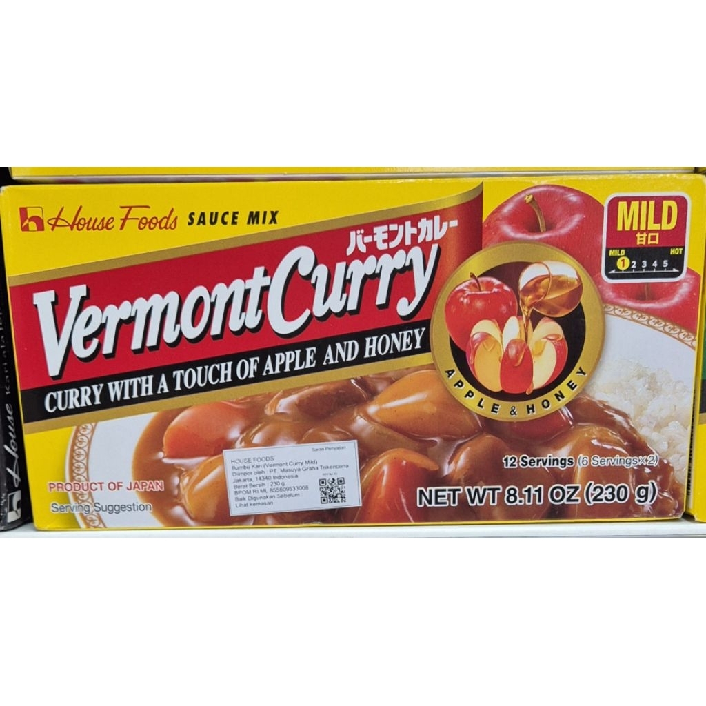 

Bumbu Kari HOUSE FOODS Vermont Curry Mild 230g - HK.
