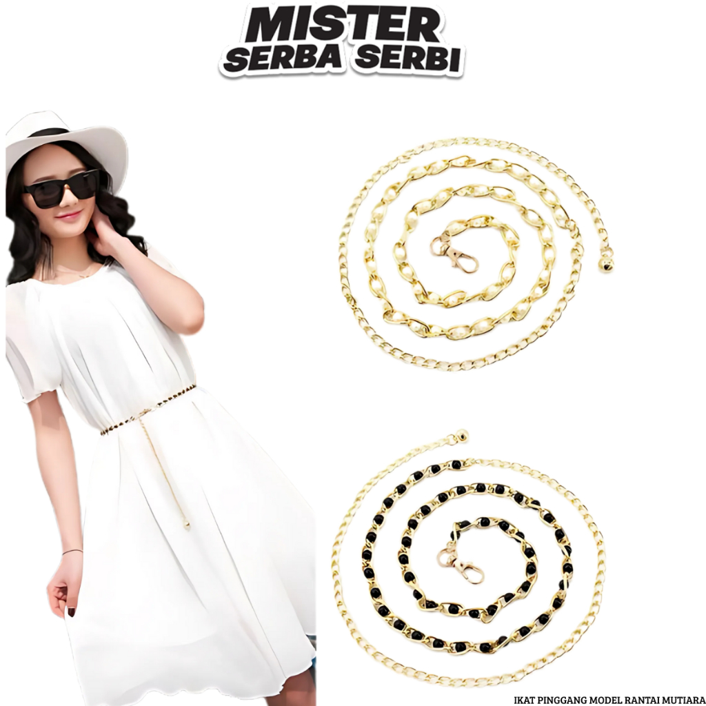 MSS IKAT PINGGANG H163 IKAT PINGGANG MODEL RANTAI MUTIARA IMITASI FASHION WANITA BELT