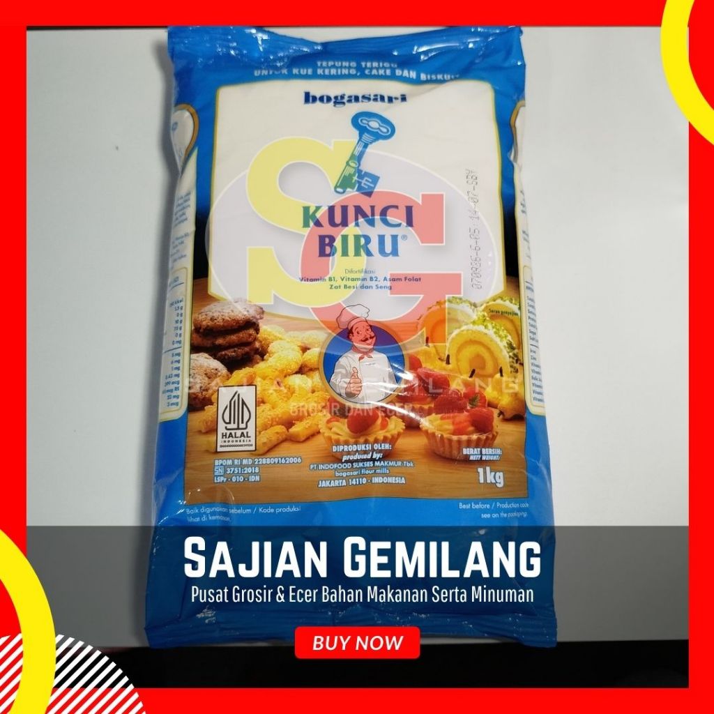 

Tepung Terigu Bogasari Kunci Biru 1kg - Grosir Sajian Gemilang