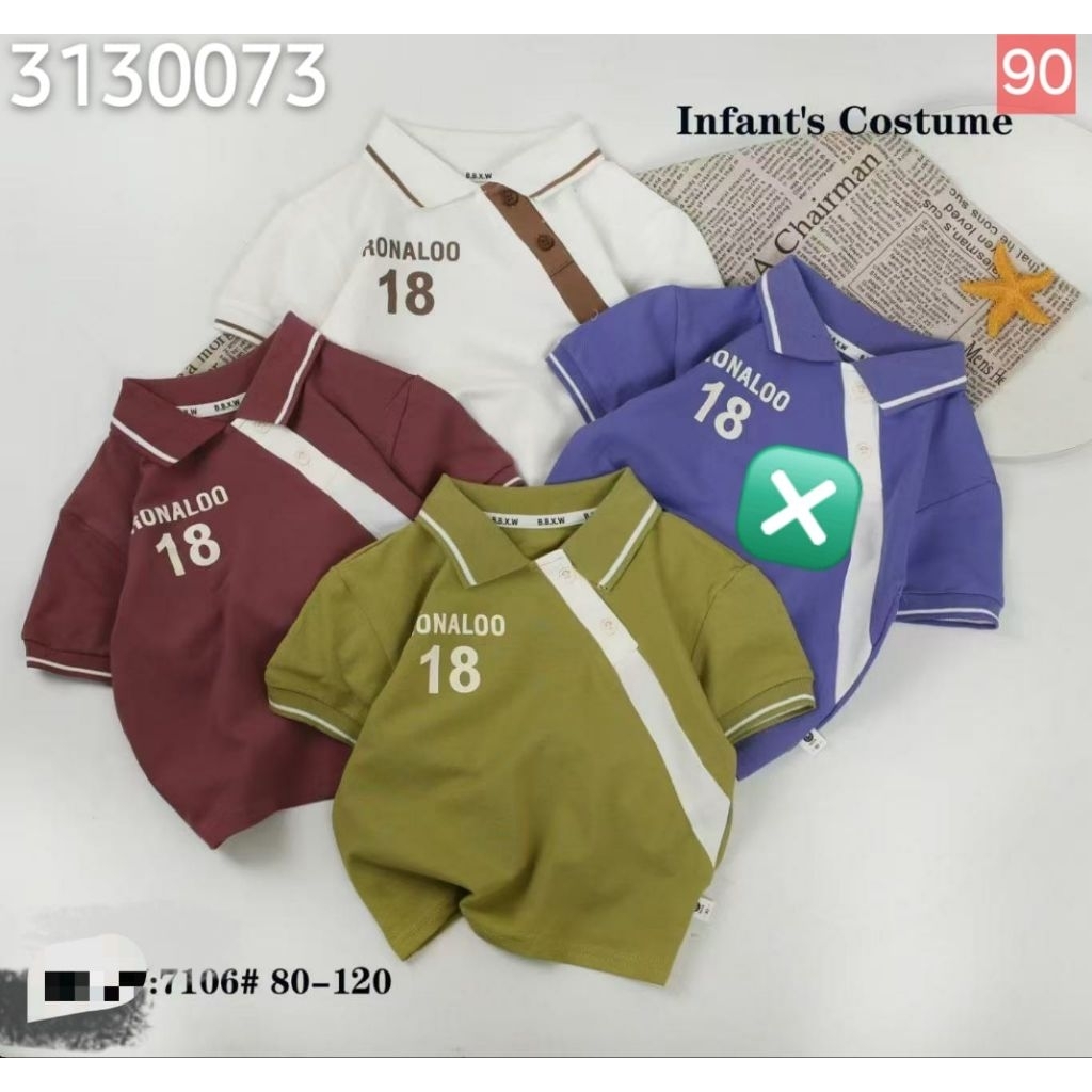 kaos kerah anak laki-laki 1-4tahun