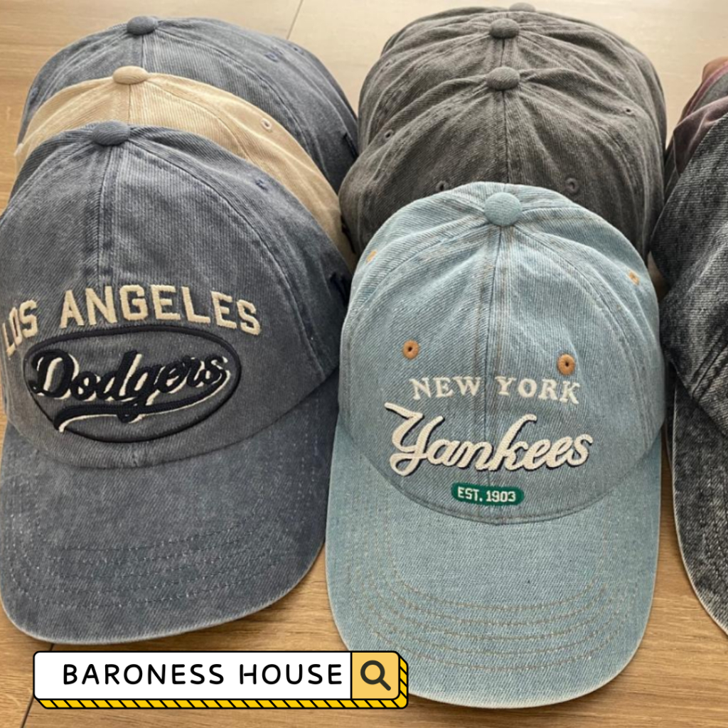 READY - MLB Karina Pick Color denim unstruck ball cap New York Yankees 3ACPD035N