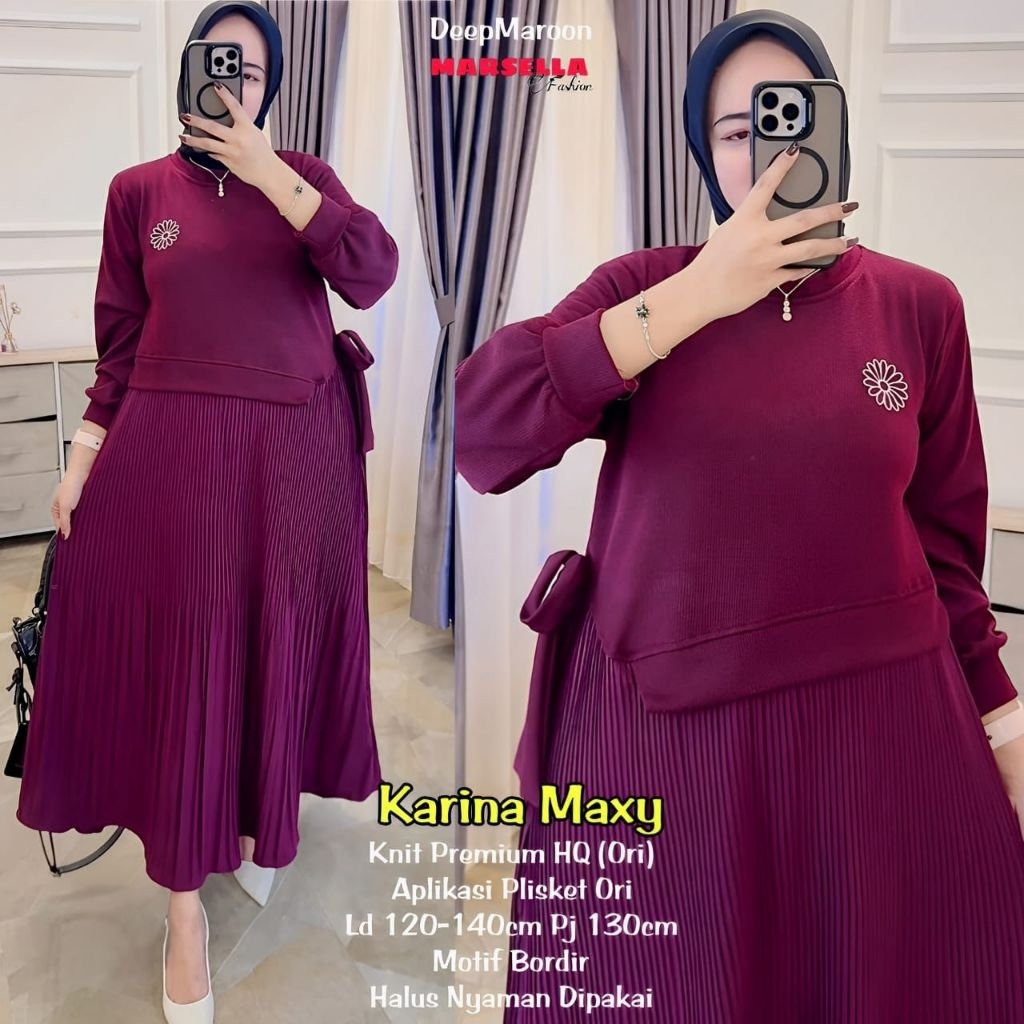 Karina Maxy Knit Premium aplikasi Plisket Ld 120-140 (Jumbo)