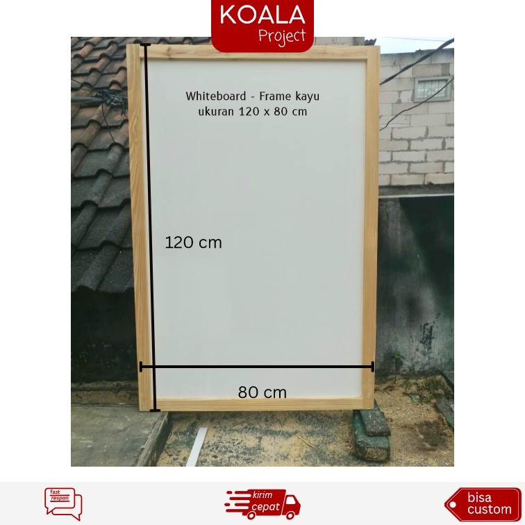 

PAPAN TULIS SPIDOL WHITEBOARD FRAME KAYU 80 X 120 CM atau 120 X 80 cm