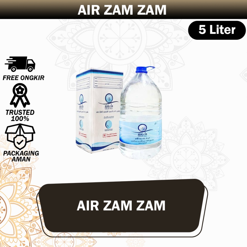 

Air ZamZam / Zam Zam Kemasan 5 liter asli Original 100% tidak Ada Campuran Oleh Oleh Haji Dan Umroh
