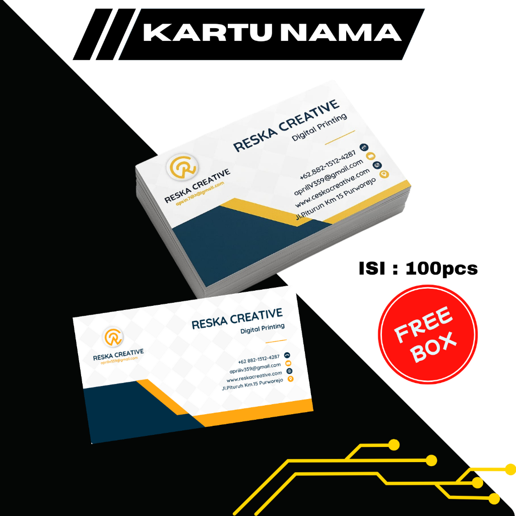 

Kartu Nama Murah Isi 100pcs Free Box