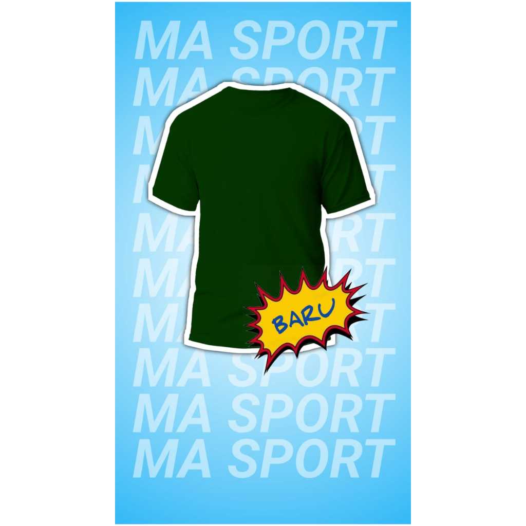 kaos polos cotton combed 30s pria/wanita (hijau army) MA Sport