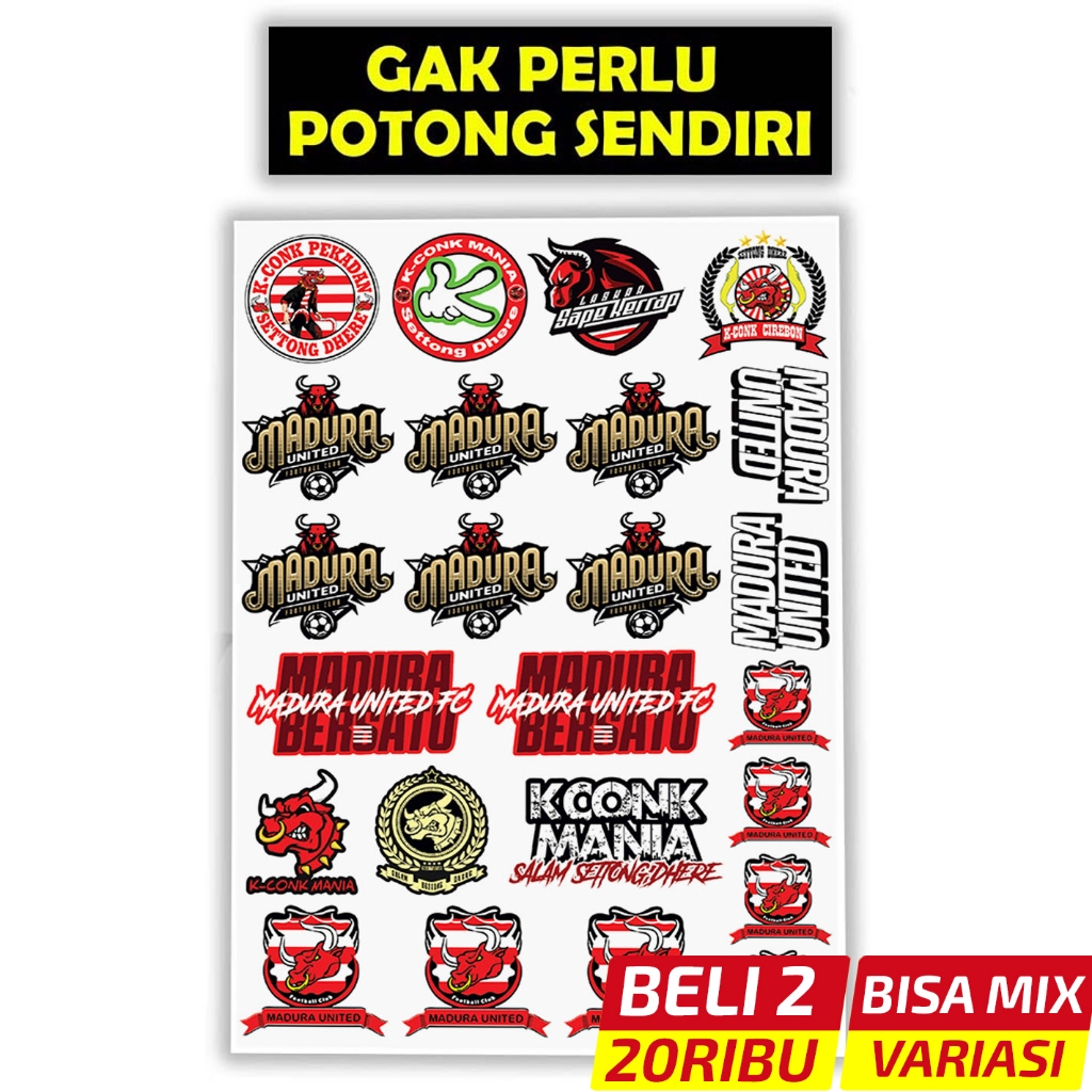 

Stiker Madura United FC, Stiker Bola, Stiker Motor Bola, Stiker Bola Madura United