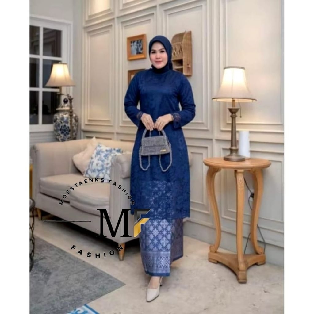 Set Tunik Brokat Songket - Kebaya Tunik - Baju Kurung Brokat - Kebaya Modern