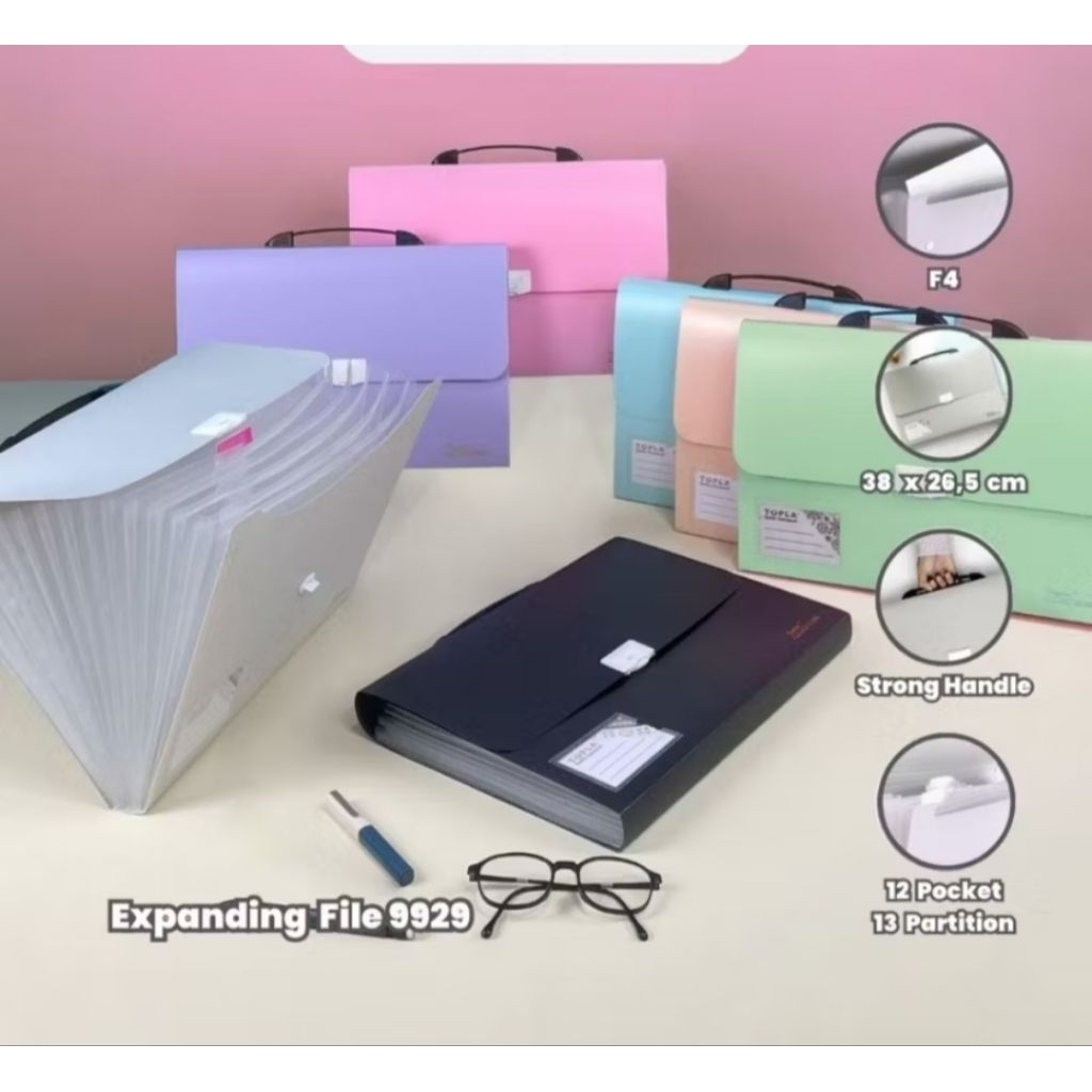 

Topla Expanding File Topla 9929- wadah Dokumen F4 isi 13 slot-Efisien & Pratis murah