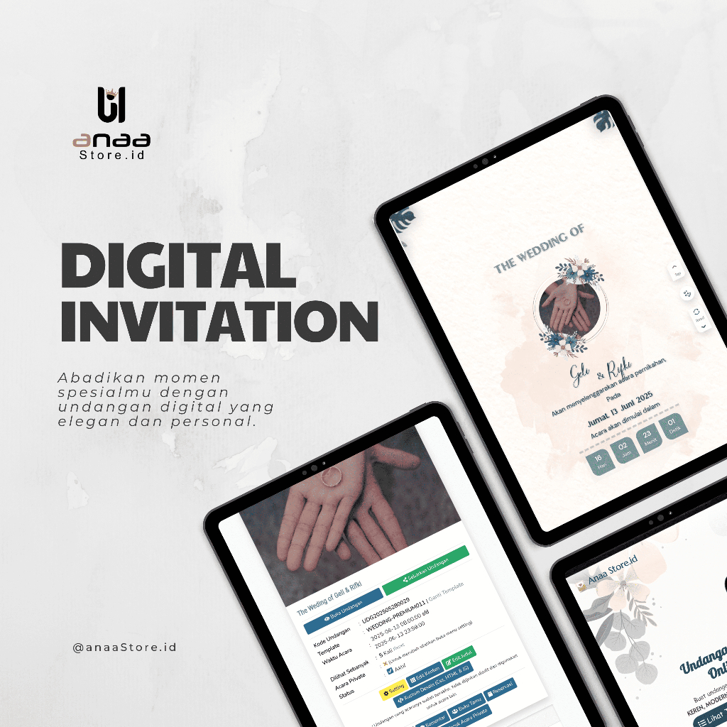 UNDANGAN ONLINE/WEBSITE CUSTOM PREMIUM | CEPAT DAN PRAKTIS BANYAK MODEL DAN TEMPLATE