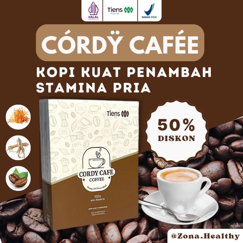 

Cordy Cafe Tiens Kopi Kuat Kopi Sehat Kopi Stamina Laki Laki Kopi Pria Tahan Lama Kopi Herbal