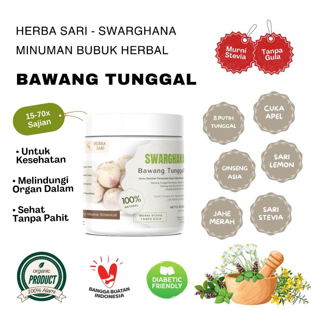 

Herbasari Swarghana Minuman Herbal Bawang Tunggal - Racikan Kesehatan