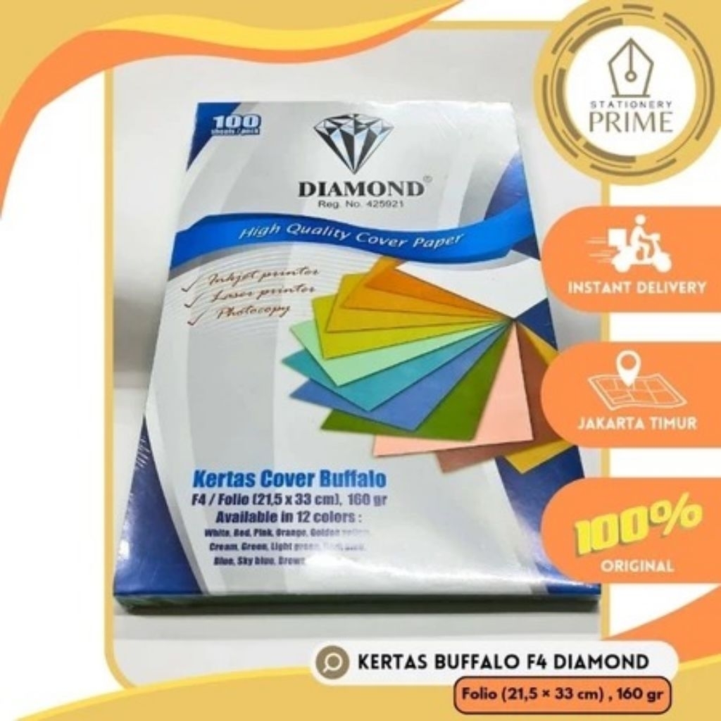 

Kertas Buffalo / Kertas Cover Jilid F4 Folio Diamond (100 lembar)