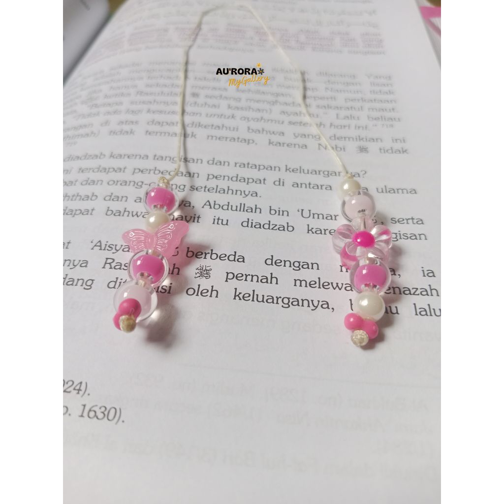 

Bookmark Tali Giok Beads Handmade 40cm – Penanda Buku Estetik Unik