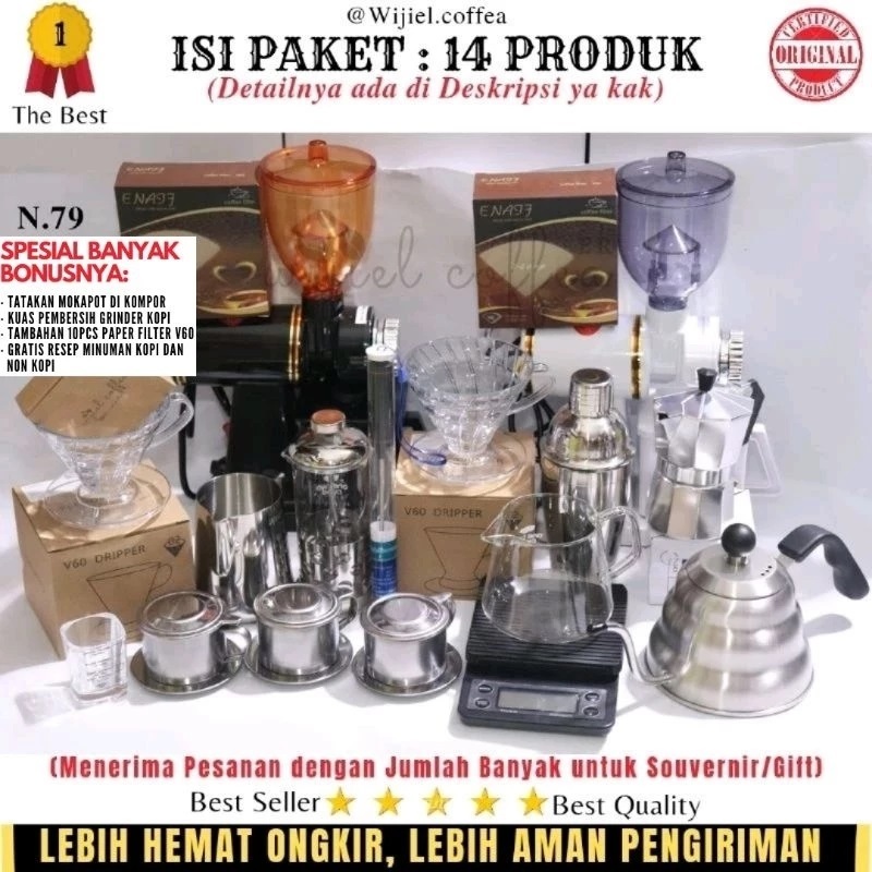 PAKET ALAT KOPI LENGKAP ALAT KOPI MANUAL BREW KEDAI KOPI ANGKRINGAN - ALAT KOPI SET KOMPLIT - WIJIEL