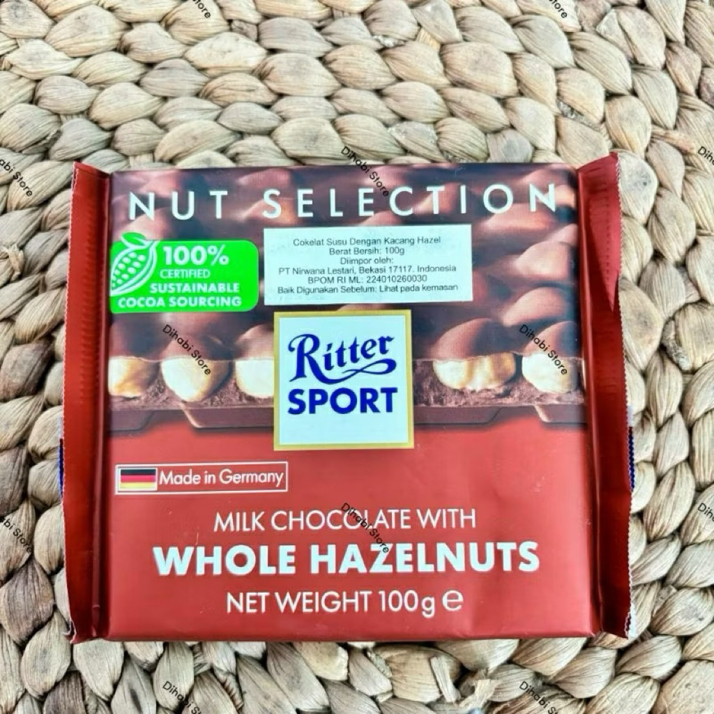 

Cokelat Sultan Ritter Sport Import German Peppermint,Alpine,Cornflakes,Almond,Hazelnuts,Cocoa 100 Gr