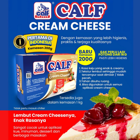 

Calf Cream Cheese Keju Krim kemasan pabrik 200 gr
