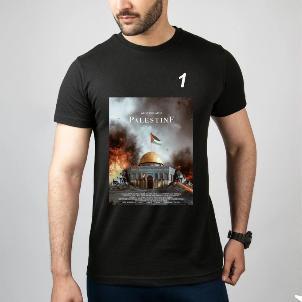 KAOS PALESTINA / BAJU PALESTINA / BAJU HITAM / KAOS HITAM
