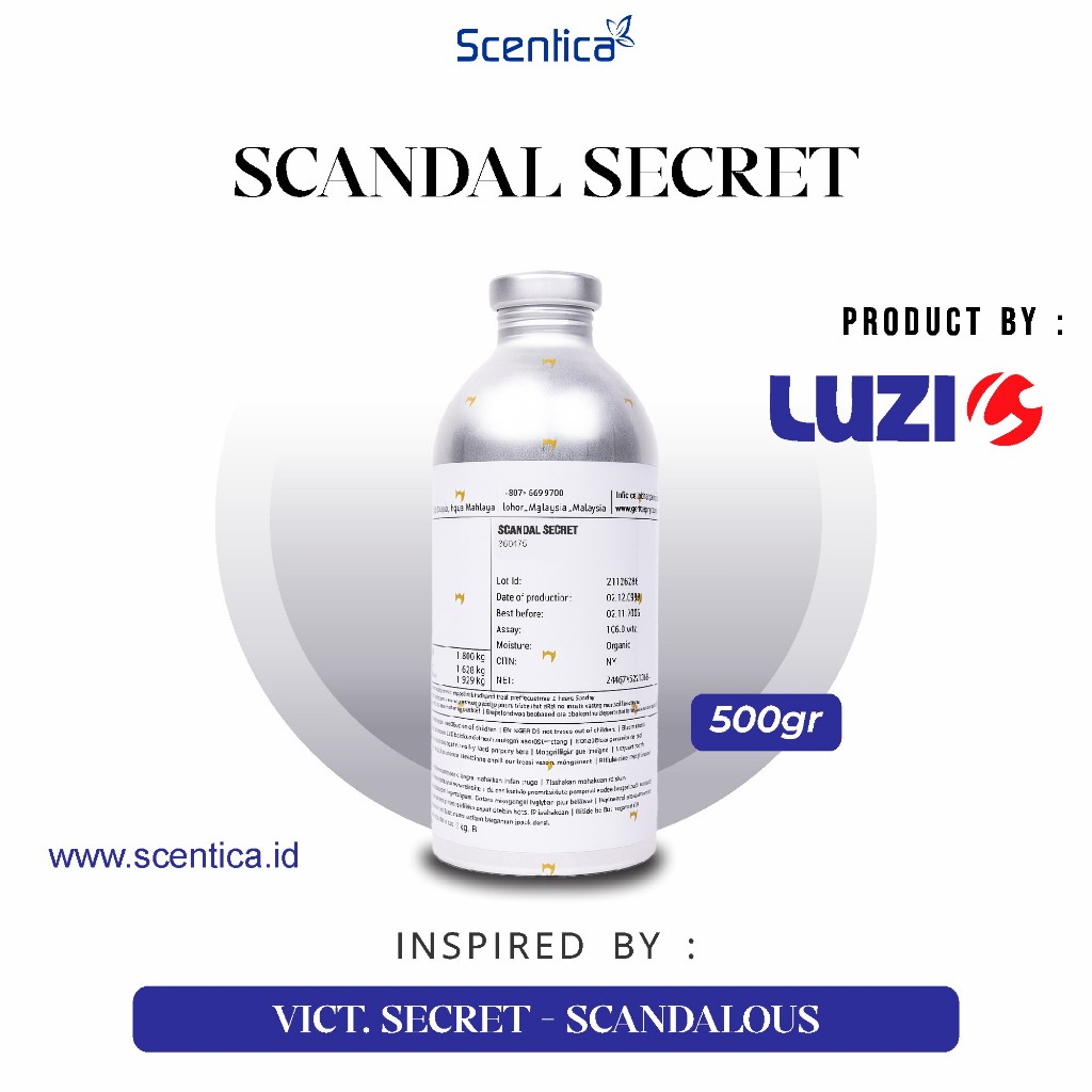 Bibit Parfum SCANDAL SECRET Inspired By SCANDALOUS Kemasan Segel 500gr Original Product By Luzi