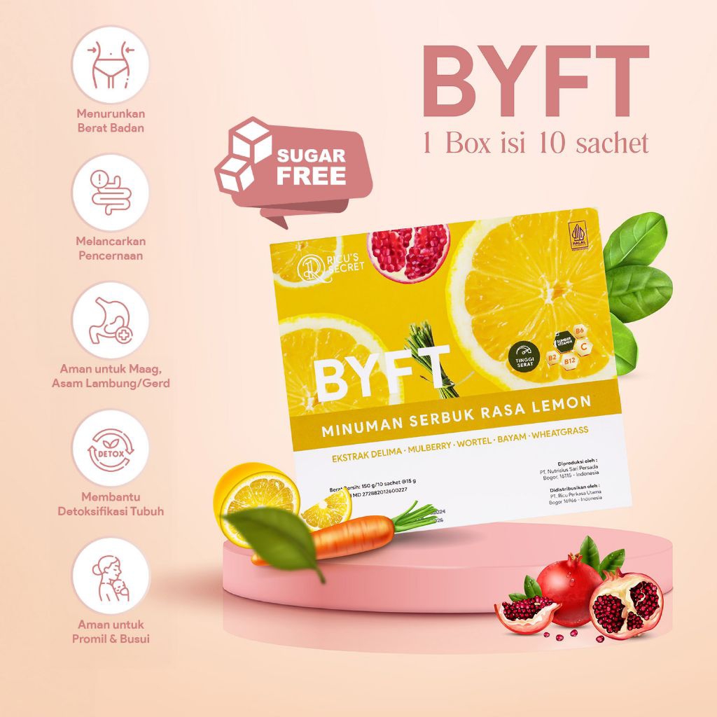 

BYFT Minuman Serbuk Rasa Lemon Bantu Turunkan Berat Badan