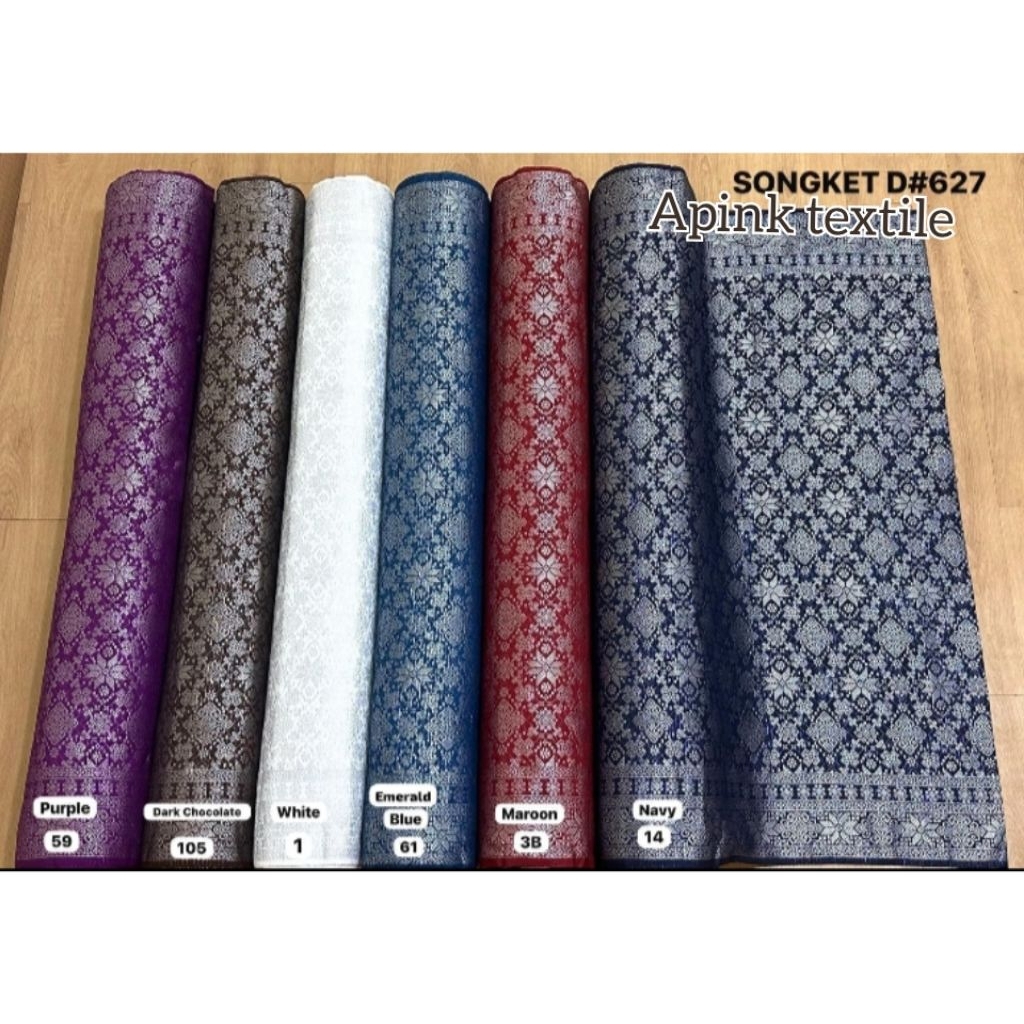 Kain grosir sonket per satu rol isi 40 yrd songket semi Palembang