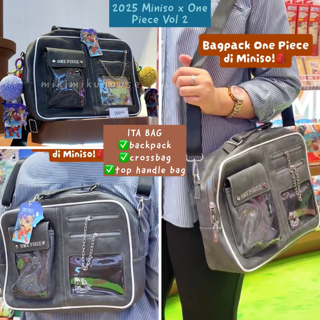 MINISO x ONE PIECE ITA BAG EGGHEAD ISLAND COLLECTION MINISO ONE PIECE TAS BAGPACK CROSSBAG TOP HANDL