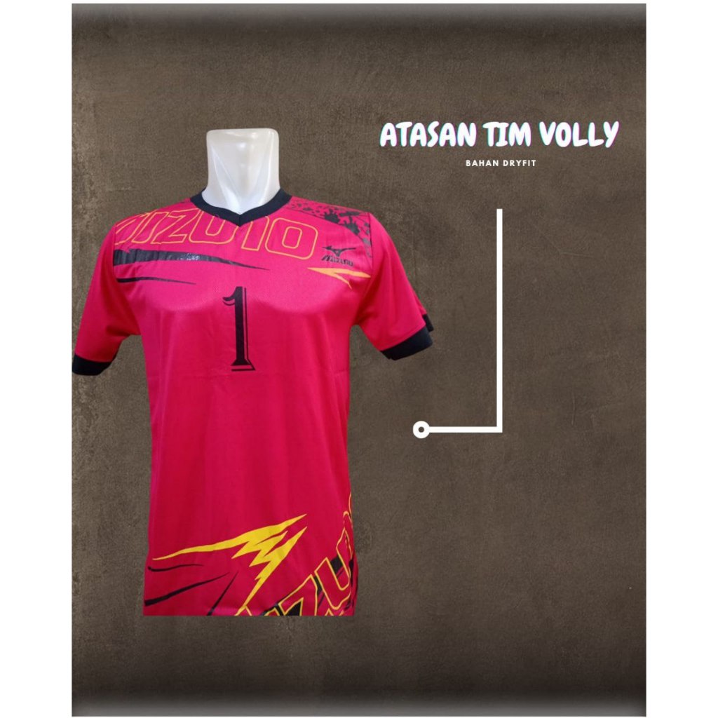 Mizuno Kaos Team Volly/Futsal/Sepak Bola Atasan Olahraga Tim Dewasa (1 Set 12 Pcs)