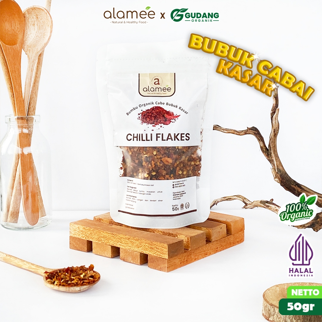 

alamee bumbu organik cabe bubuk halus 50 gram pedas nikmat cita rasa otentik 100 persen organik